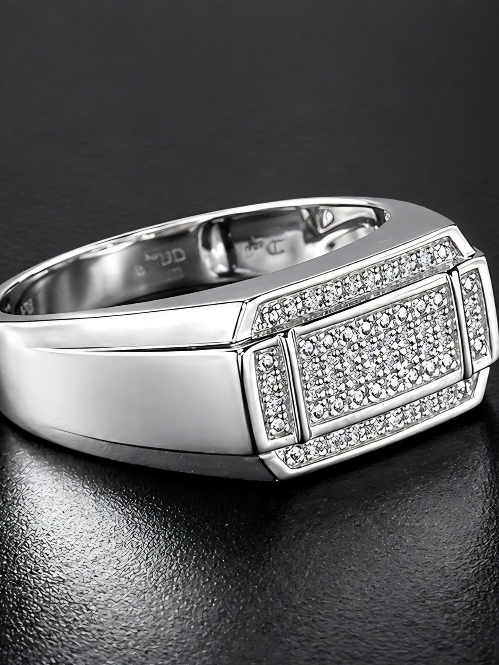 Men’s Diamond Ring Size 11 | 14K White Gold Over Solid Sterling Silver